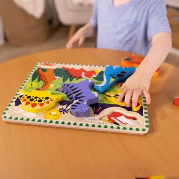 Melissa & Doug Dinosaur Wooden Chunky Puzzle for Toddlers