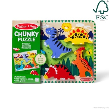 Melissa & Doug Dinosaur Wooden Chunky Puzzle for Toddlers