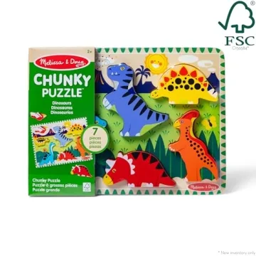 Melissa & Doug Dinosaur Wooden Chunky Puzzle for Toddlers