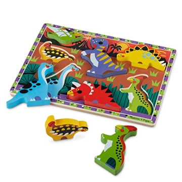 Melissa & Doug Dinosaur Wooden Chunky Puzzle for Toddlers