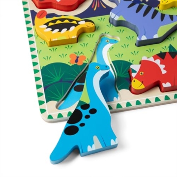 Melissa & Doug Dinosaur Wooden Chunky Puzzle for Toddlers