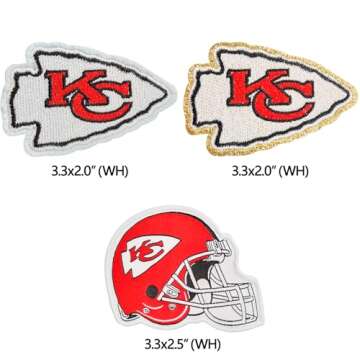 DEZARO 4PCS Rugby Fans Favorite Team Logo and Helmet Logo Iron On Patches Embroidery Applique for Cl...