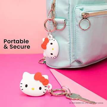 iFace Sanrio Friends Special Edition Silicone Protective Cover Designed for Apple AirTags [Cute Character Case] [Carabiner Keychain Clip Included] - Hello Kitty