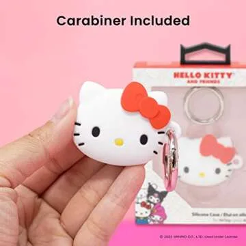 iFace Sanrio Friends Special Edition Silicone Protective Cover Designed for Apple AirTags [Cute Character Case] [Carabiner Keychain Clip Included] - Hello Kitty