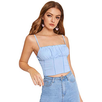 SweatyRocks Sexy Spaghetti Strap Crop Top for Women