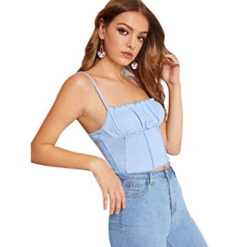 SweatyRocks Sexy Spaghetti Strap Crop Top for Women