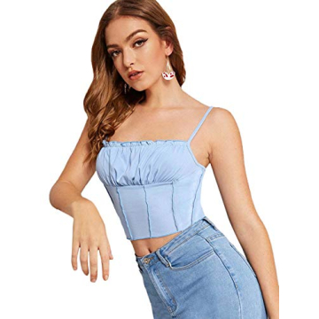 SweatyRocks Sexy Spaghetti Strap Crop Top for Women