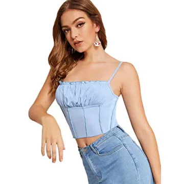 SweatyRocks Sexy Spaghetti Strap Crop Top for Women