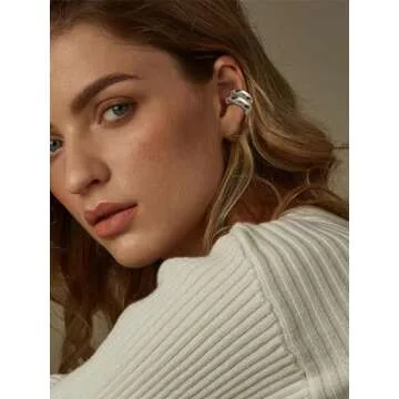 Stylish Silver Ear Cuff Earrings for Women Non Piercing
