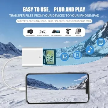 USB C SD Memory Card Reader for iPhone and MacBooks