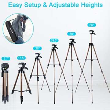 Endurax 60'' Tripod for Camera Canon Nikon DSLR