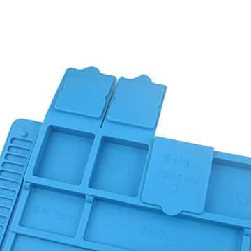 Heat Insulation Silicone Repair Mat with Scale Ruler and Screw Position for Soldering Iron, Phone and Computer Repair Size:17.9 x 11.8 Inches