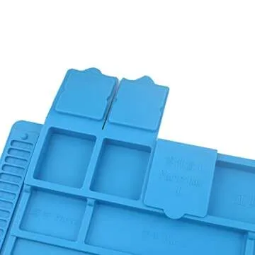 Heat Insulation Silicone Repair Mat with Scale Ruler and Screw Position for Soldering Iron, Phone and Computer Repair Size:17.9 x 11.8 Inches