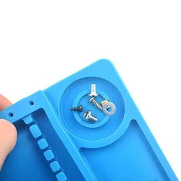 Heat Insulation Silicone Repair Mat with Scale Ruler and Screw Position for Soldering Iron, Phone and Computer Repair Size:17.9 x 11.8 Inches