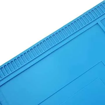 Heat Insulation Silicone Repair Mat with Scale Ruler and Screw Position for Soldering Iron, Phone and Computer Repair Size:17.9 x 11.8 Inches