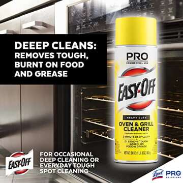 Easy Off Professional Oven & Grill Cleaner, Removes Tough Burnt on Food and Grease, Lemon Scent, 24 ...