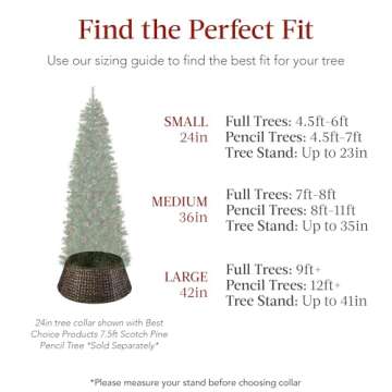 Best Choice Products 36in Christmas Tree Collar, Woven Hyacinth 3-Piece Holiday Rattan Tree Skirt Ac...