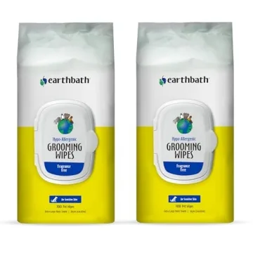 Earthbath Hypo-Allergenic Grooming Wipes for Dogs - 100 Count (2 Pack)