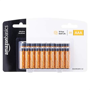 Amazon Basics 20-Pack AAA Alkaline Batteries Long-Lasting Power