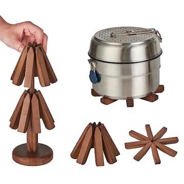 CUIYAKI Trivets Tree Set of 3 Trivets for Hot Dishes Hot Pad Bowls and Teapots Coaster for Teapot Po...