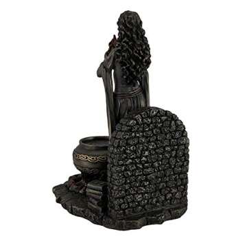 Veronese Design 9 5/8" Tall Brigid Goddess of Hearth and Home Holding Sacred Flame Statue Cold Cast Resin Antique Bronze Finish
