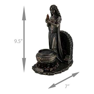 Veronese Design 9 5/8" Tall Brigid Goddess of Hearth and Home Holding Sacred Flame Statue Cold Cast Resin Antique Bronze Finish