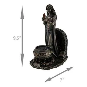 Veronese Design 9 5/8" Tall Brigid Goddess of Hearth and Home Holding Sacred Flame Statue Cold Cast Resin Antique Bronze Finish