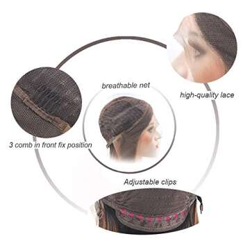 eNilecor Platinum Blonde Lace Front Wig Natural Long Wavy Glueless Synthetic Fiber Hair Replacement Wigs for Women 24inch