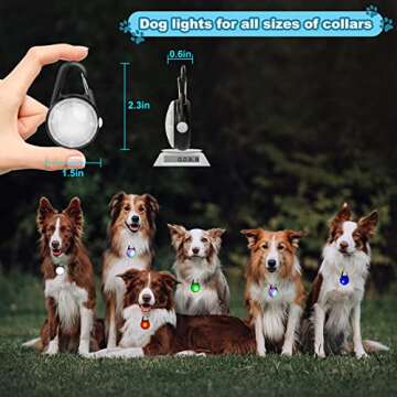 4 Modes Dog Lights for Night Walking, IP68 Waterproof Dog Collar Light, High Capacity Rechargeable Collar Lights for Night Time Clip On, Small and Light Collars