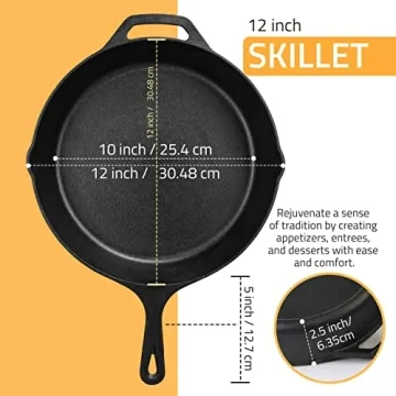 Utopia Kitchen 12-Inch Cast Iron Skillet for Perfect Cooking