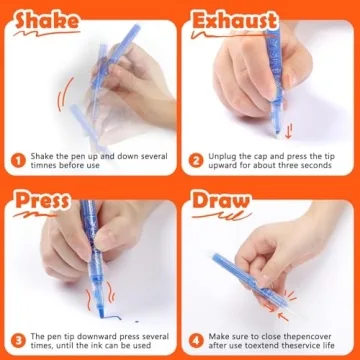 ANTIKE Temporary Tattoo Markers & Stencils Kit