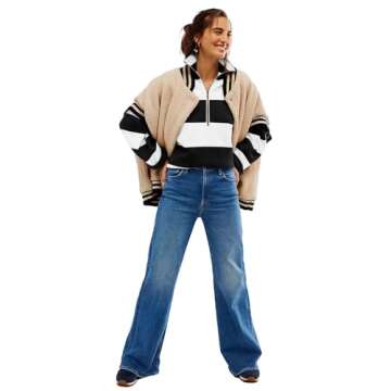 Yousify Fall Sweaters for Women Trendy Fashion Clothes V Neck Long Sweaters to Wear with Leggings Black L