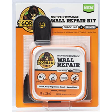 Gorilla Wall Repair Kit Featuring Heavy Duty Spackling & Primer