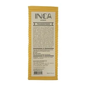 New Box of 9 Premium Frankincense Incense Sticks: Handcrafted 100% Natural, Artisan and Therapeutic Incense Stick from the Brazilian Amazon Forest, Experience Positive Energy & Harmony Crafted by Inca