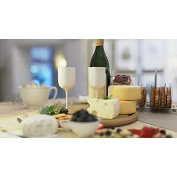 PARTY BARGAINS 5 Wine Goblets - White (12oz) - Disposable Shatterproof Elegant Design Plastic Wine Glasses. For Pool Parties, Outdoors Receptions, Weddings