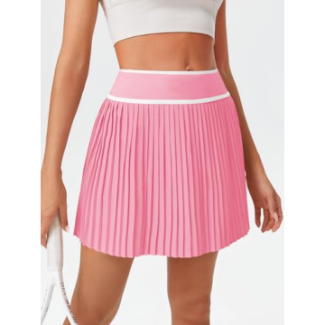Fisoew Women's Stylish High Waisted Pleated Skort
