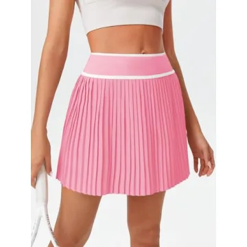 Fisoew Women's Stylish High Waisted Pleated Skort