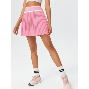 Fisoew Women's Stylish High Waisted Pleated Skort