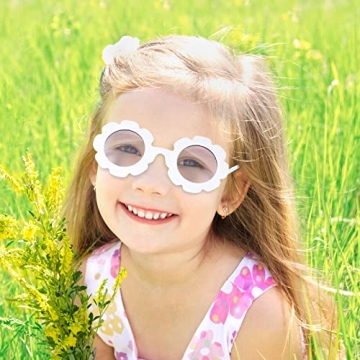 Colorful Kids Flower Sunglasses for Toddlers - 3 Pack