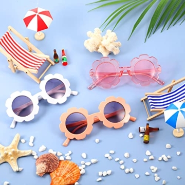 Colorful Kids Flower Sunglasses for Toddlers - 3 Pack
