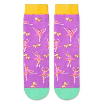 HAPPYPOP 7-9 Year Old Dance Gifts For Girls - Dancer Gifts Dance Socks, Dance Socks For Dancers, Ballerina Socks Ballet Socks, Ballet Dance Gifts For Girls