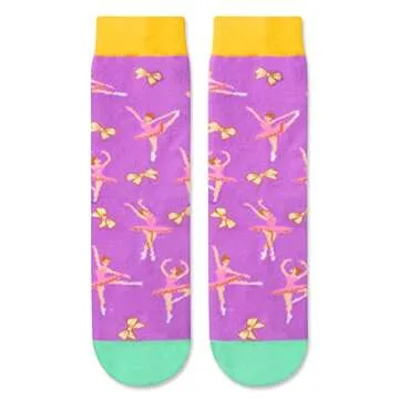 HAPPYPOP 7-9 Year Old Dance Gifts For Girls - Dancer Gifts Dance Socks, Dance Socks For Dancers, Ballerina Socks Ballet Socks, Ballet Dance Gifts For Girls
