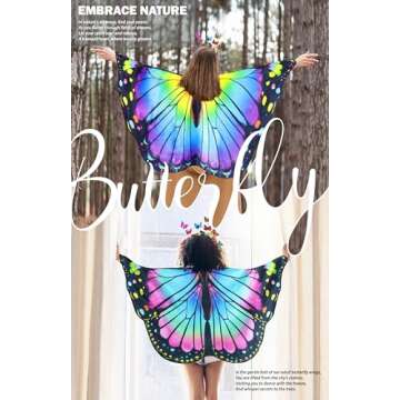 iROLWIN Butterfly Wings Costume for Women and Teens