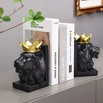 Kakizzy Lion Bookends - Elegant Decorative Bookends