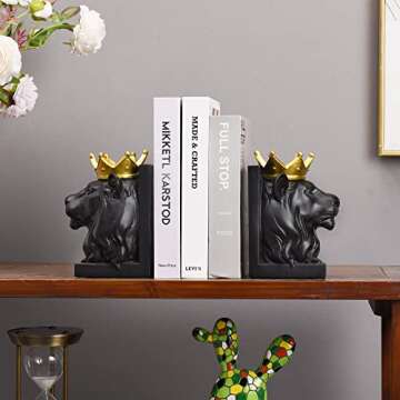 Kakizzy Lion Bookends - Elegant Decorative Bookends