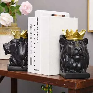 Kakizzy Lion Bookends - Elegant Decorative Bookends