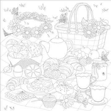 Cottagecore Adult Coloring Book - 31 Stress-Relieving Designs