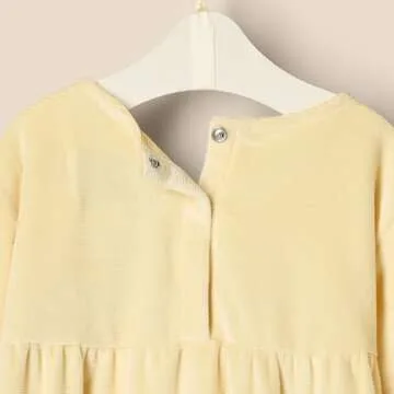 Amazon Essentials x Sofia Grainge Baby Girls' Longsleeve Corduroy Dress, Butter Yellow, 24 Months