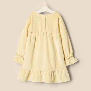 Amazon Essentials x Sofia Grainge Baby Girls' Longsleeve Corduroy Dress, Butter Yellow, 24 Months