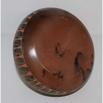 Colorful Horse Hair Pottery Signed by Navajo Artist